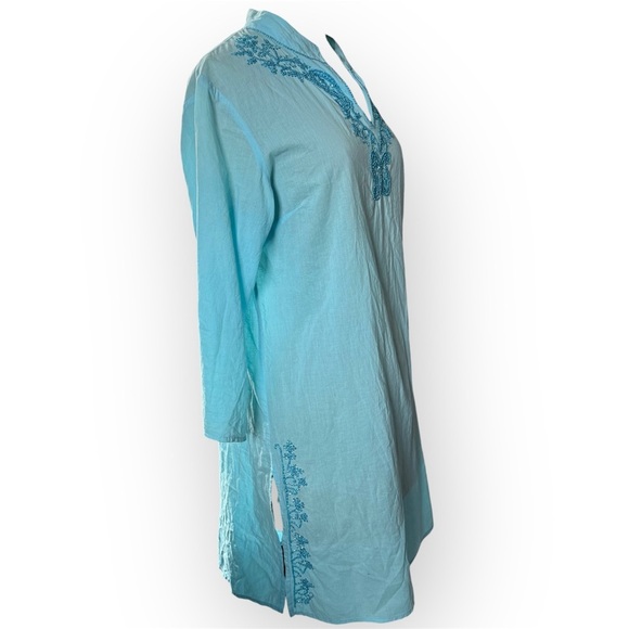 Embroidered Blue Women's Top - Picture 3 of 3